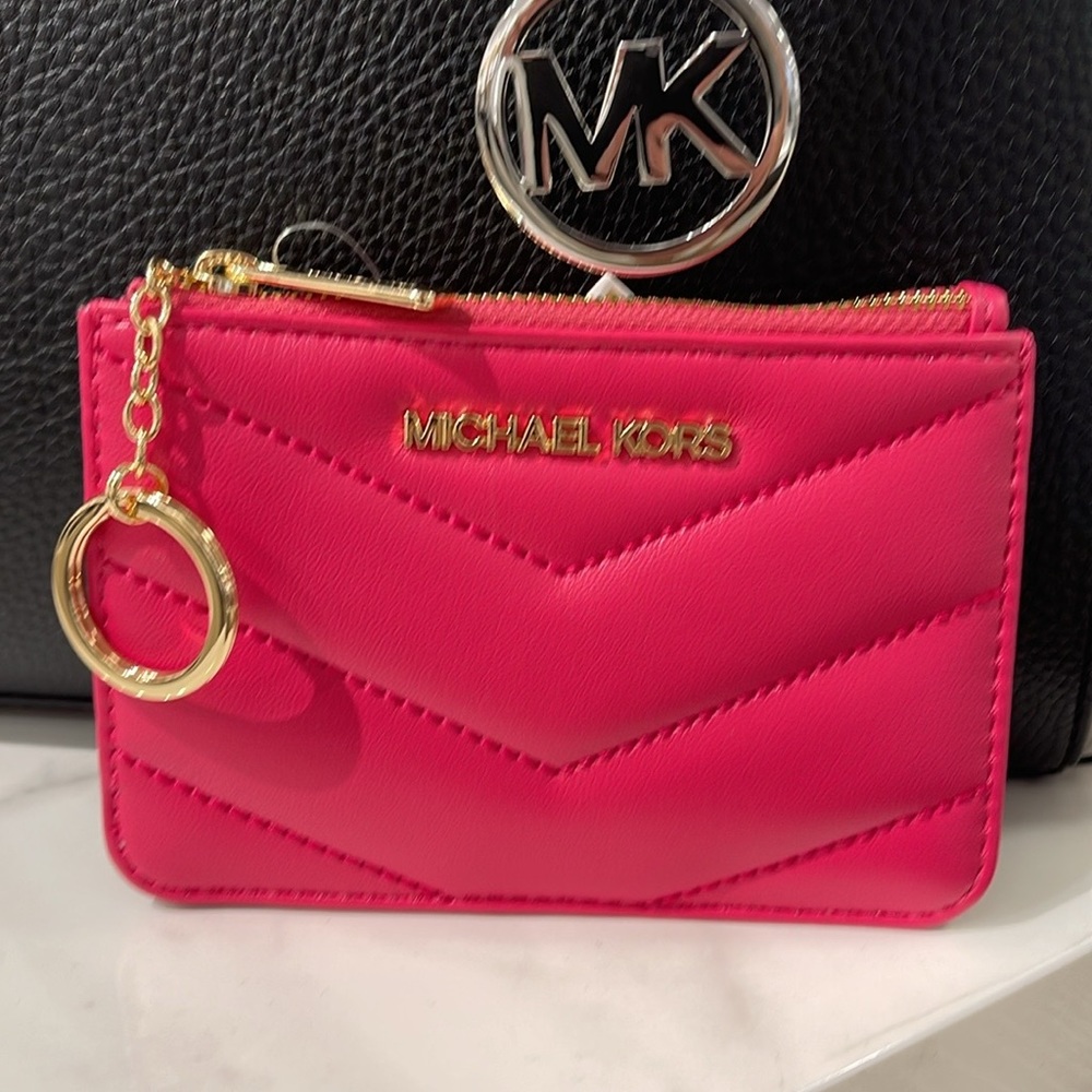 MICHAEL KORS
Jet Set Travel Small Top Zip Coin Pouch With ID 
Electric Pink 
NWT - Picture 2 of 16